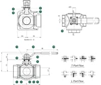 Inline Industries 3-Way Ball Valve, 503S